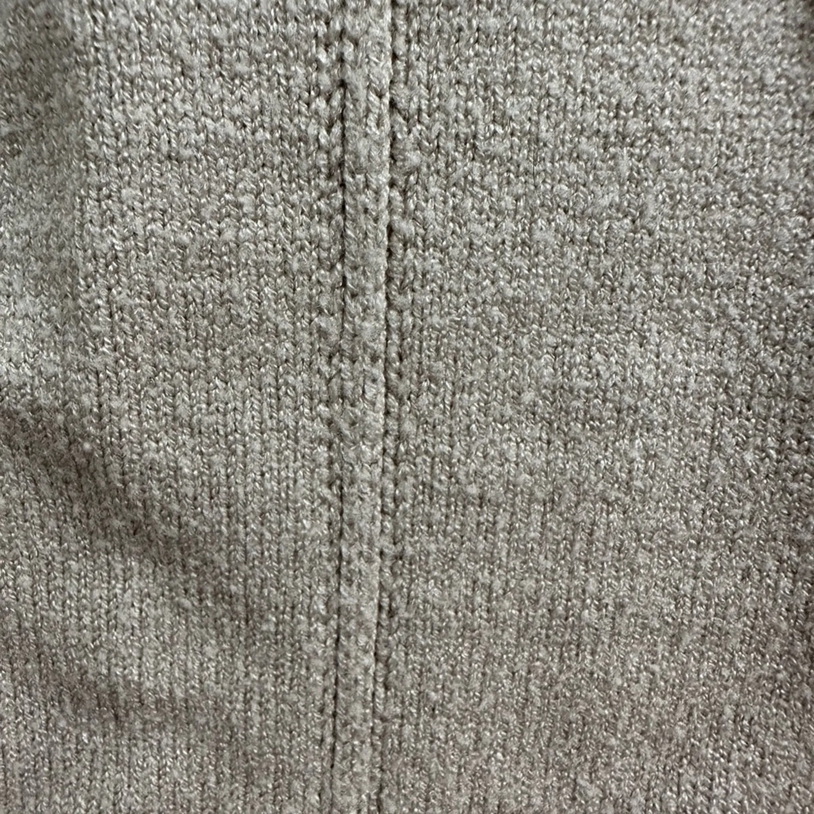 Catherine Malandrino Front Seam Split Hem Sweater Tan Beige Roll Collar XS Knit - Image 6