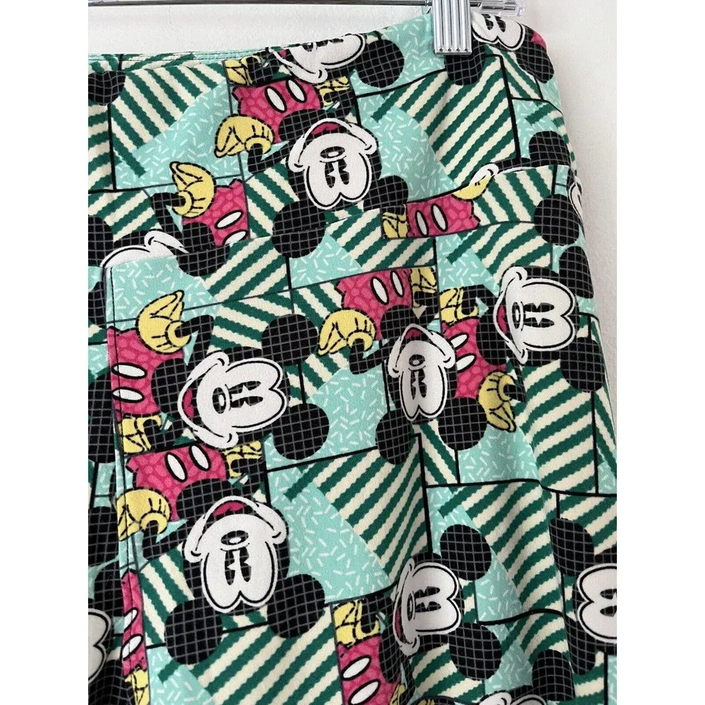 Lularoe Mickey Mouse Colorful Geo Print Tall & Curvy Knit Leggings - Image 4