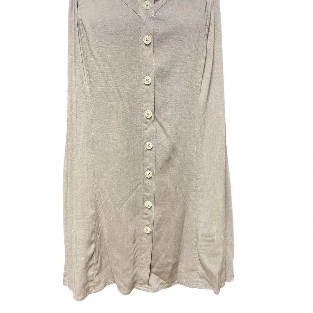 Torrid Fit‎ and Flare Rayon Slub Button-Front Cami Top Falcon Tan Plus Size 2X - Image 5