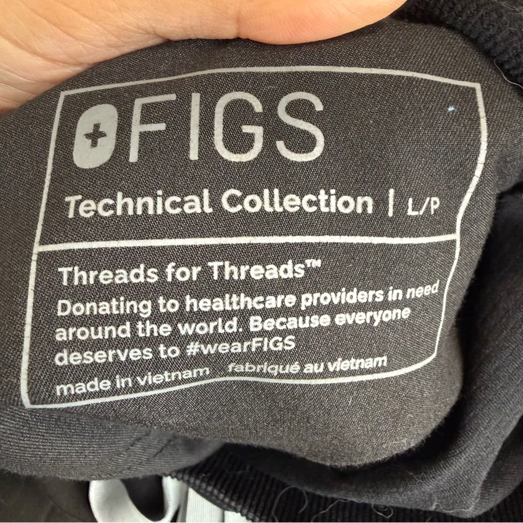 Figs Yola Maternity Women's Size Large Petite Black Over Belly style w22sw2033p - Image 3