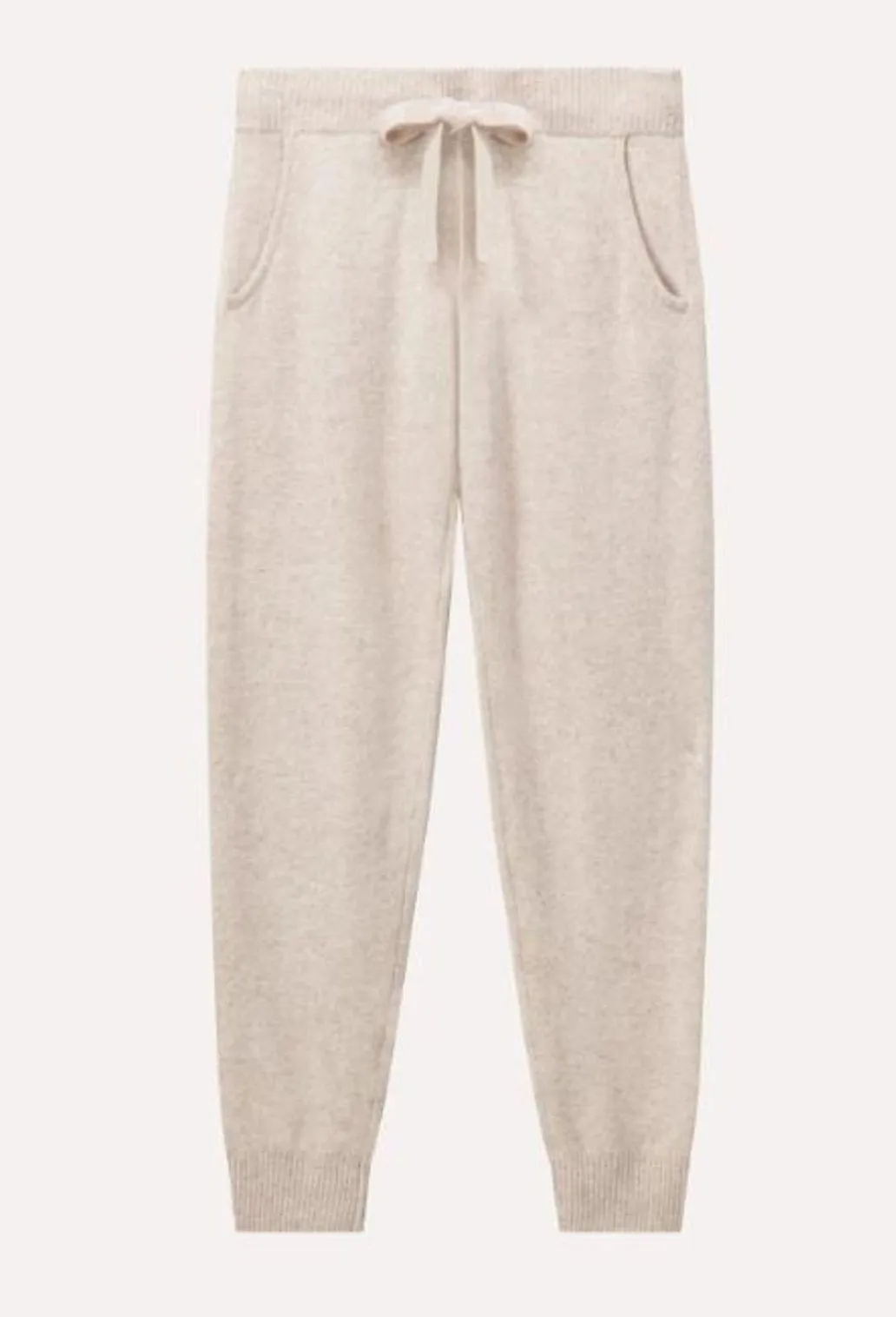 NWT Minnie Rose Cashmere Tapered Leg Jogger Pants Ecru Gray Women's Size Medium - Image 4