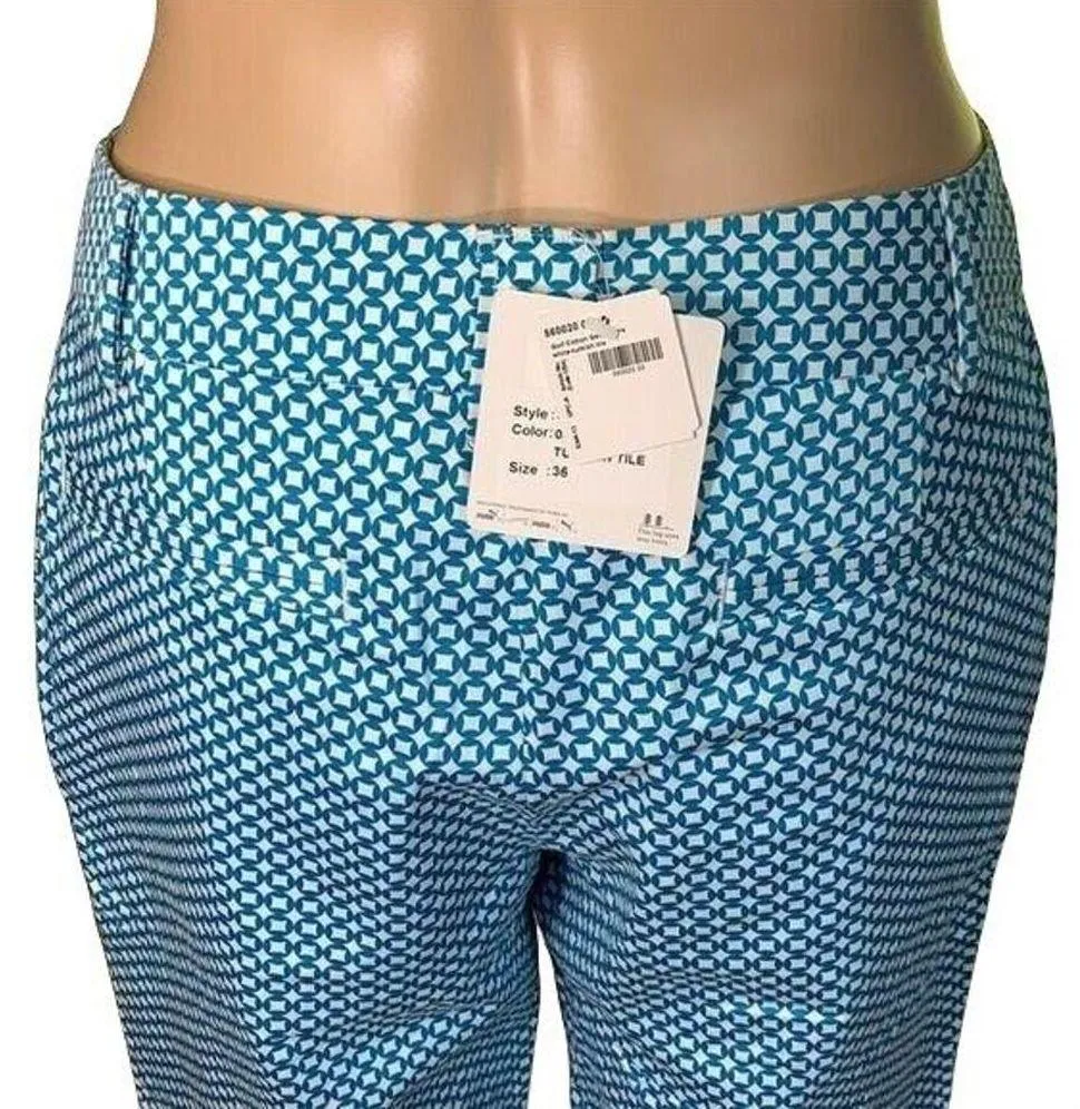 Puma Womens Bermuda Golf Shorts Turkish Tile Print Sporty Teal White Medium - Image 8