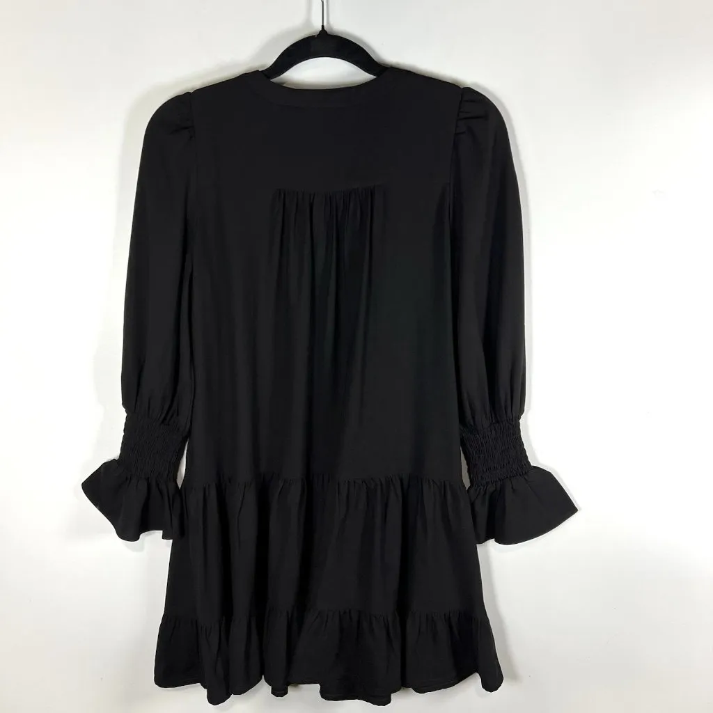 Pomander Place‎ by Tuckernuck Women's Black Crepe Kenzo Mini Dress Tier sz XS - Image 6