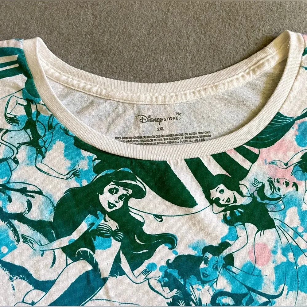 Disney Princess Women’s Sleeveless T-Shirt  100% Organic Cotton Size 2XL - Image 2