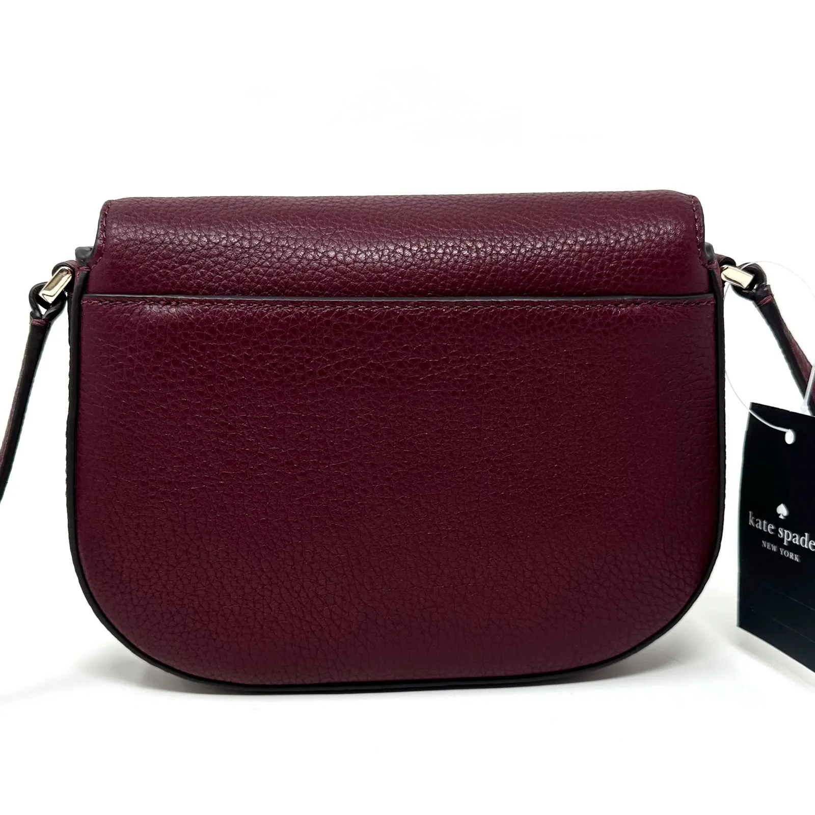 Kate Spade Leila Mini Flap Crossbody Purse in Deep Berry Leather wlr00396 - Image 2