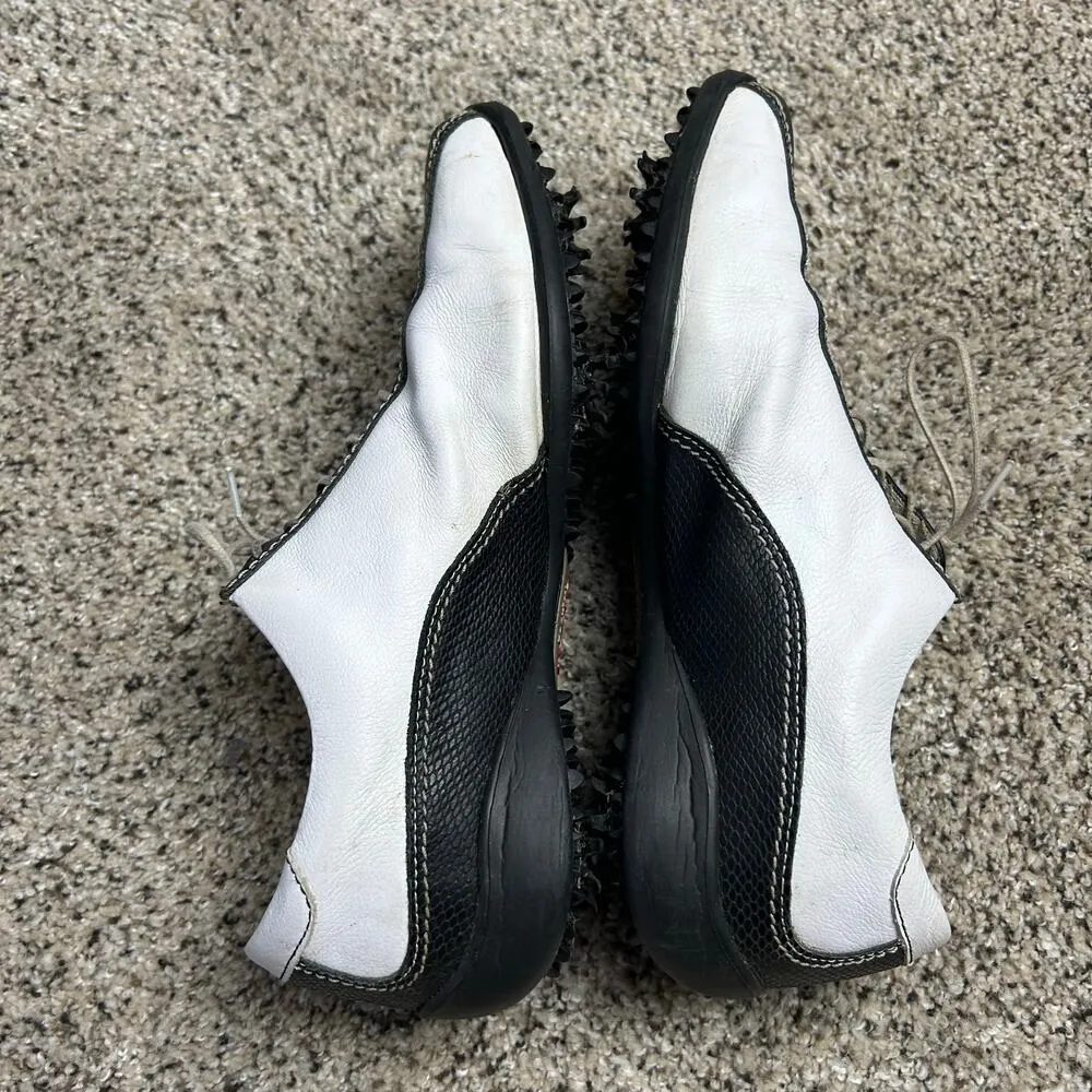 Footjoy LoPro Womens Size 9M Golf Shoes Black White Spikes Cleats 97223 - Image 10