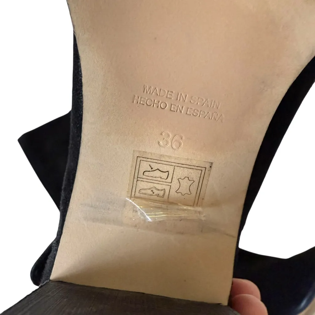 Free People Dahlia Slouch Pointed Toe Suede Boots in black SZ 36 6 - Image 10