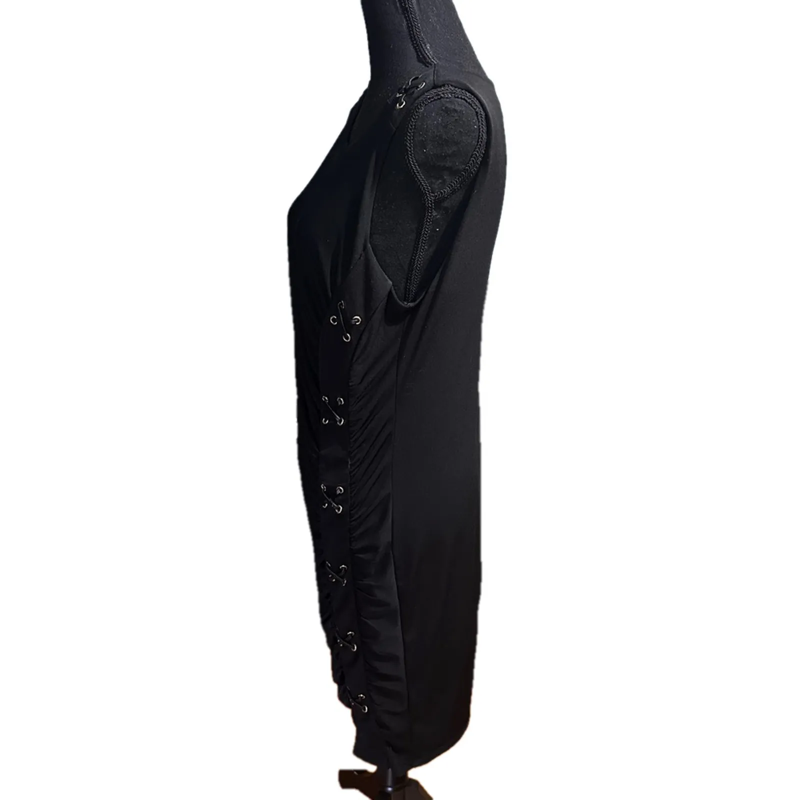 Thalia Sodi  Solid Black Sheath Dress – Women’s Medium - Image 5