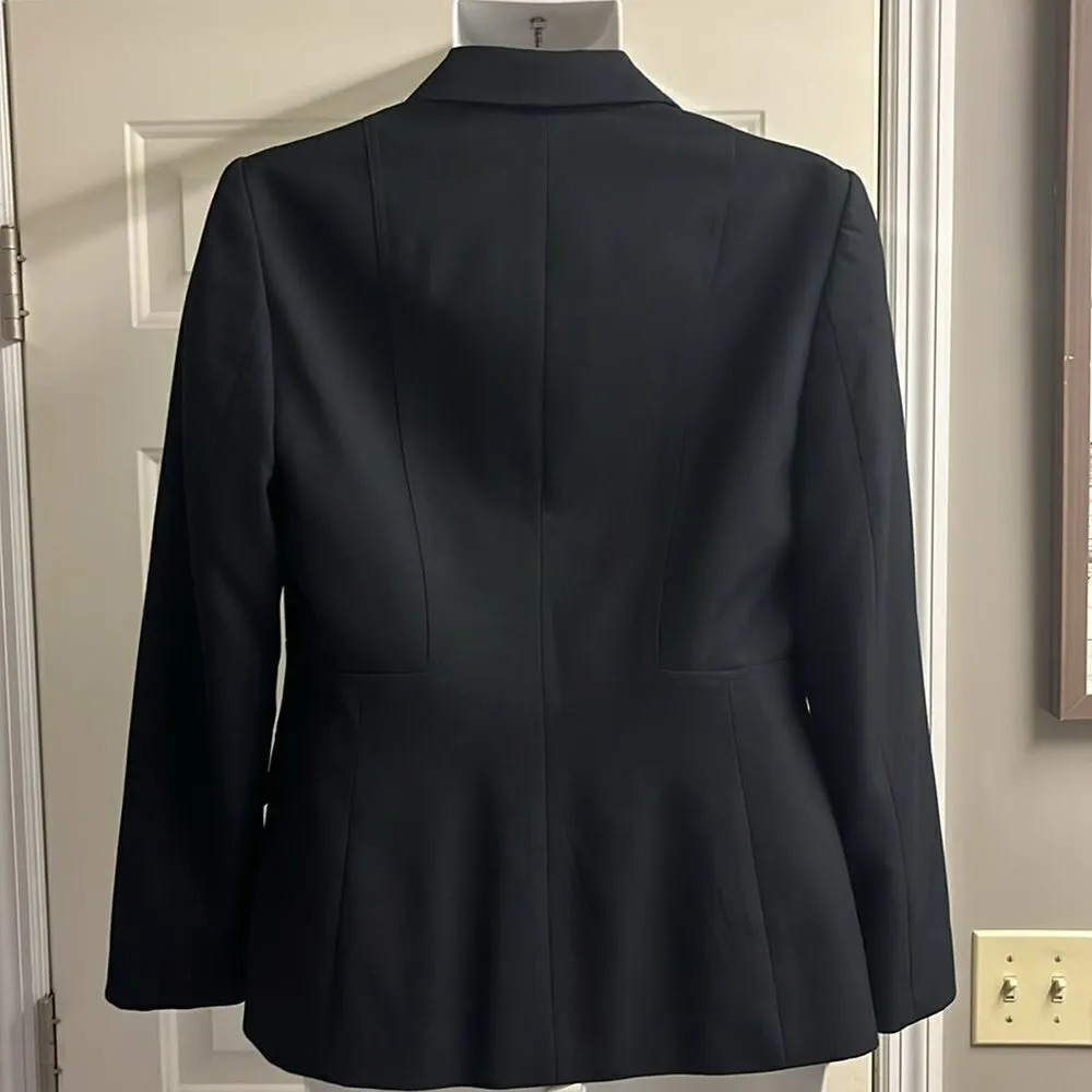 Calvin Klein Women’s Black Long Sleeve Notched Collar V-Neck Blazer- Size 10 - Image 8