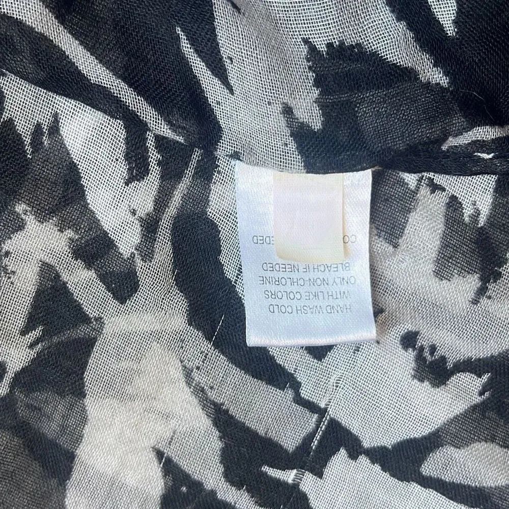 Target Black Gray Floral Sheer Lightweight Infinity Scarf - Image 4