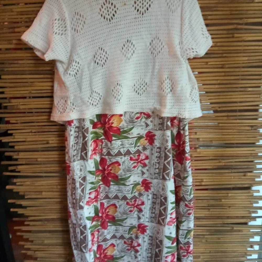 Zoey & Beth M Boho Crocheted Crop Jacket Dress Red Size M - Image 3