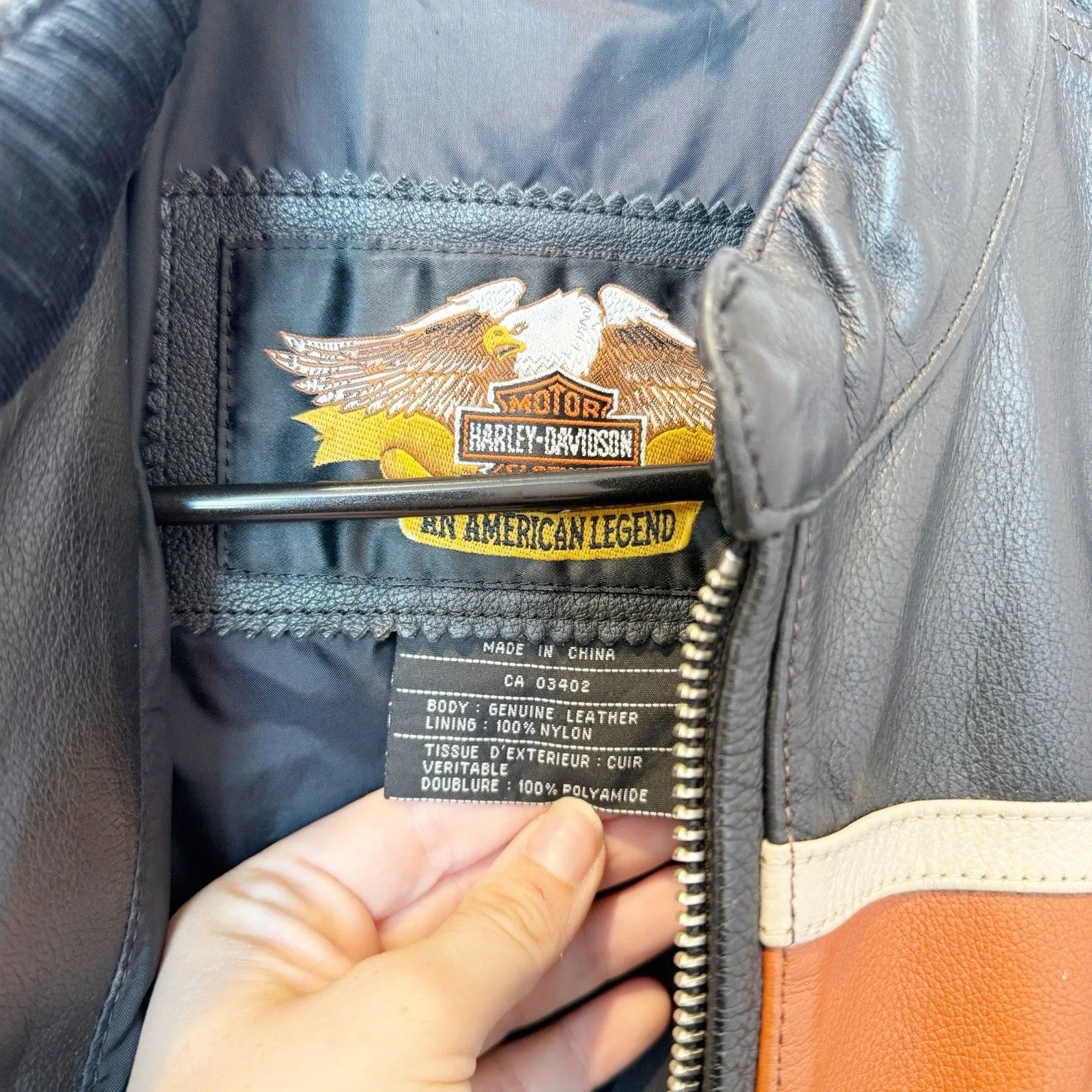 Vintage Harley Davidson Womens Victory Lane #1 Leather Jacket Size Small Heavy Black - Image 5