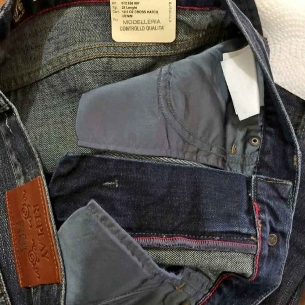 Replay women's size 28 distressed RASIDA hand finished low waist jeans 32x28 Blue - Image 6