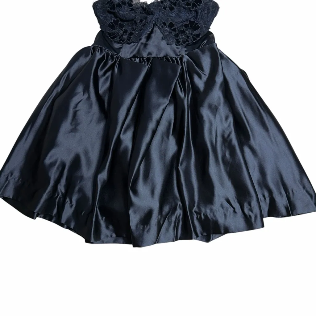 For Love & Lemons Black Virginia Mini Dress with Satin Gloves Womens M - Image 4