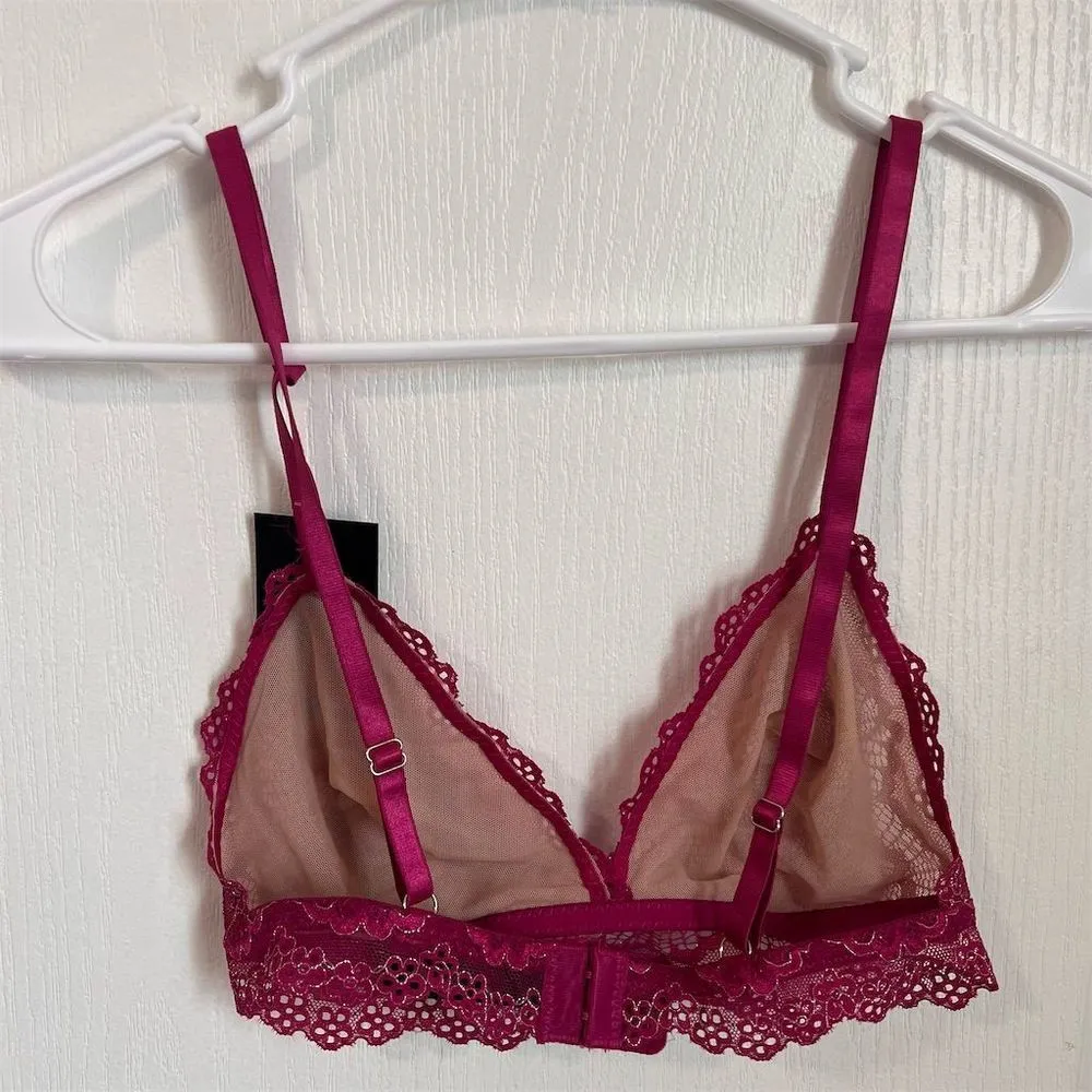Frederick's of Hollywood Women's Purple/Pink Lace Bralette Size‎ Small NWT - Image 6