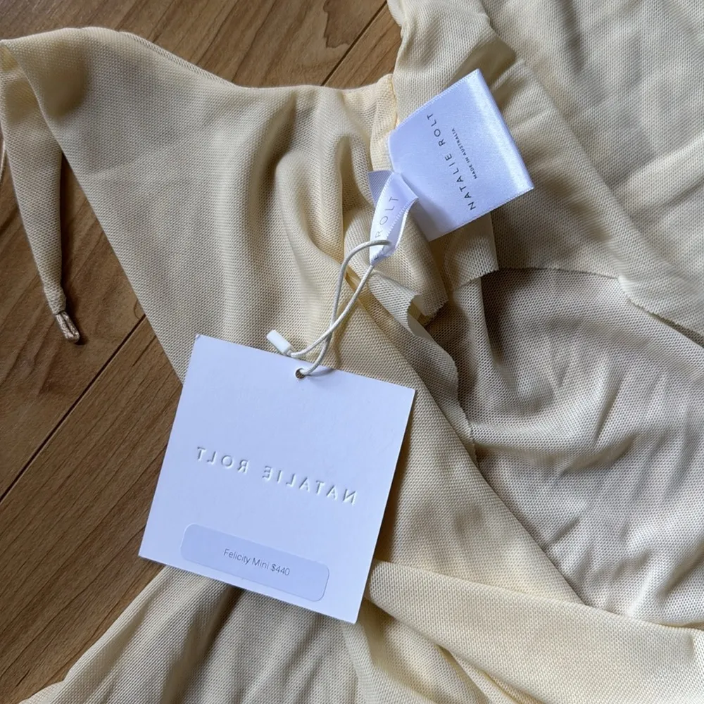 NATALIE ROLT FELICITY MINI DRESS Tan Size 0 - Image 5