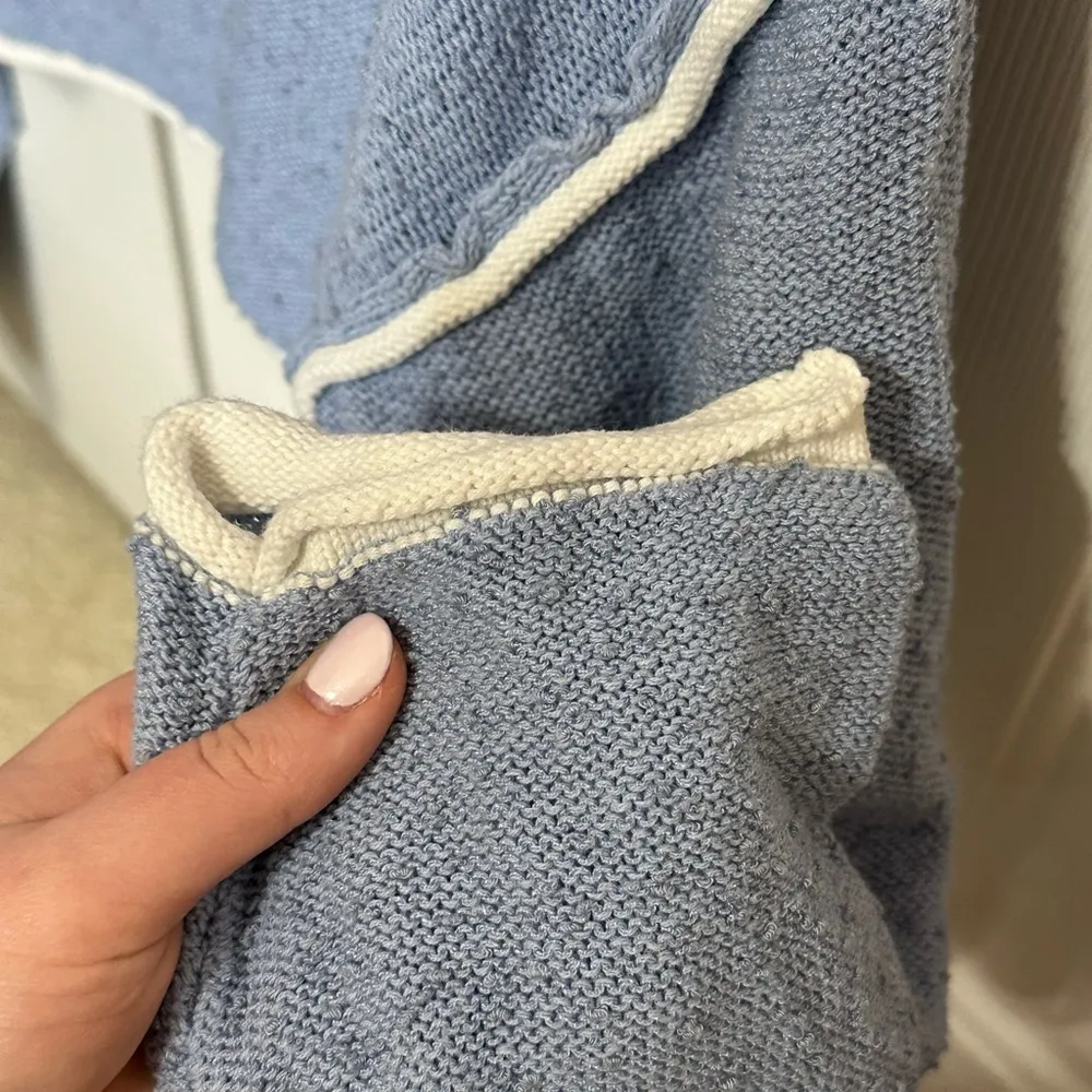 Promesa Cuddle Party Exposed-Seam Sweater Periwinkle Blue Small - Image 5