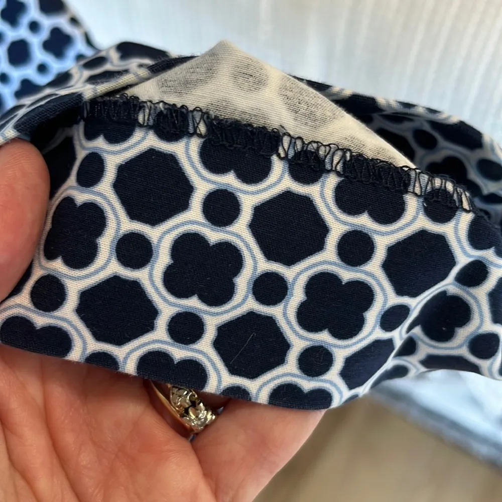 Investments Petites Comfy Pull On Pants Navy Print Cotton Stretchy Womens 10 P - Image 8