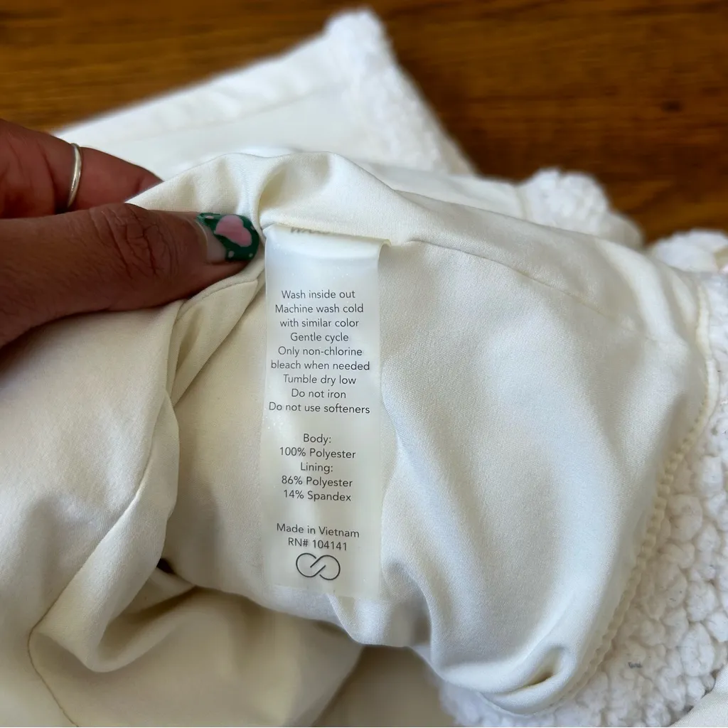 CALIA by Carrie Underwood Women's Cream Sherpa Vest White Size M - Image 5