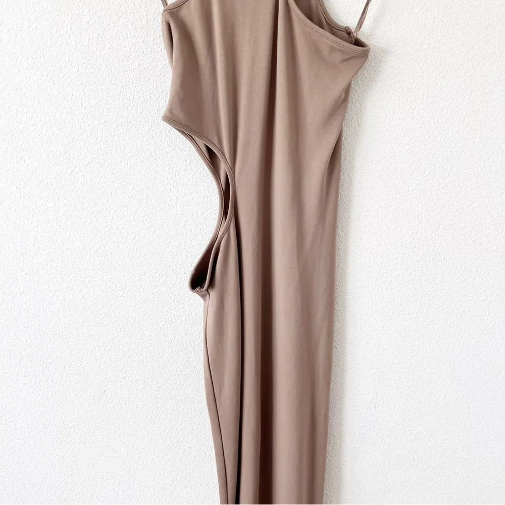 & Other Stories Cut Out Midi Dress in Mole Tan - Image 4