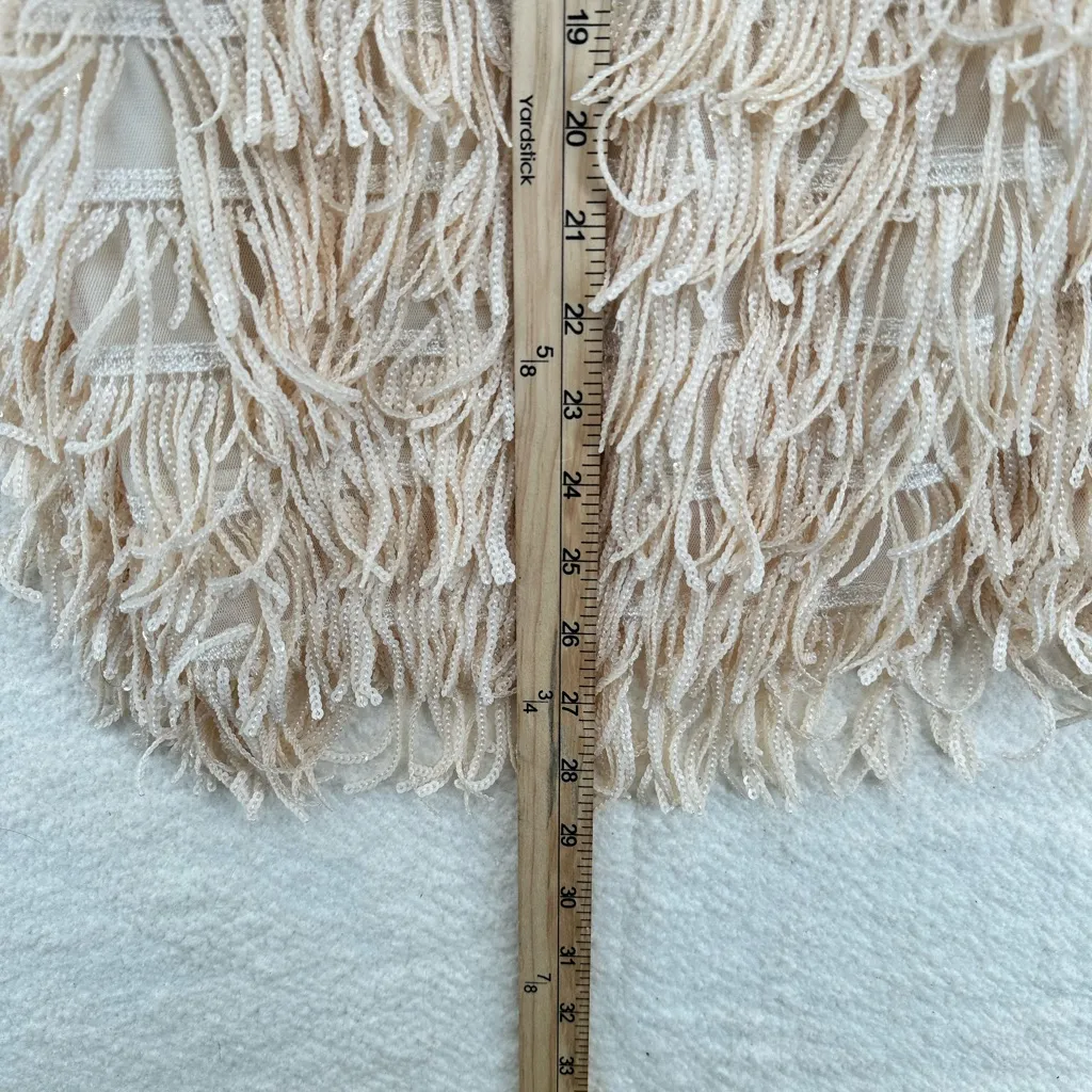 H&M Cream Fringe Flapper Mini Dress - Image 4