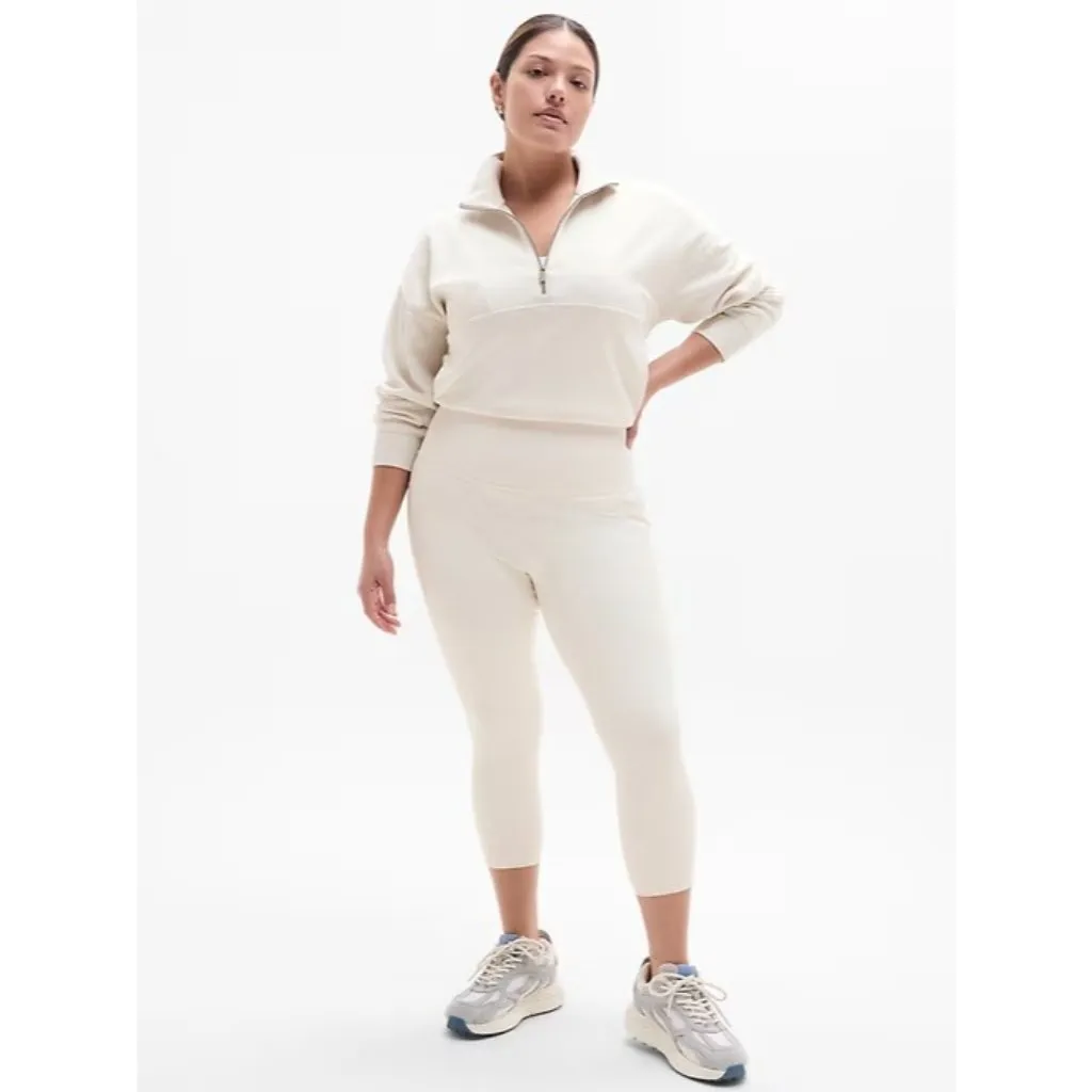 Athleta M Salutation Stash High Rise Capri Legging Medium Regular Bone White - Image 5