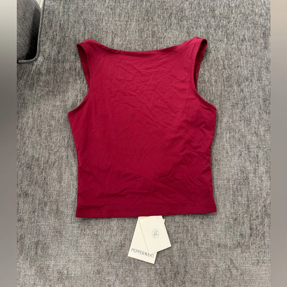 PEPPERMAYO exclusive blythe Elegant Red Sleeveless Top🤍 - Image 8