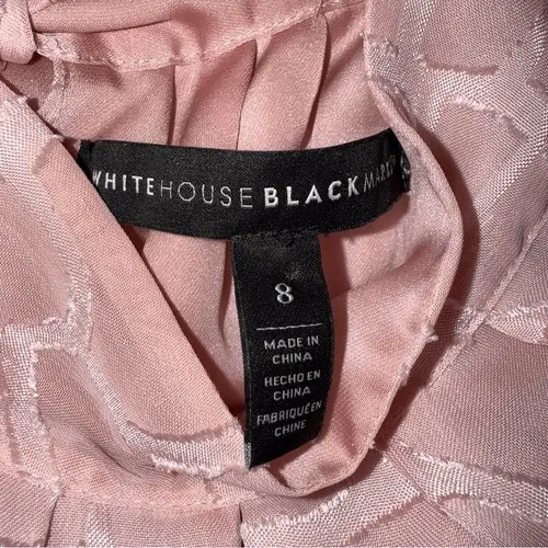 WHITE HOUSE BLACK MARKET‎ Two Tone Pink Pleated Halter Style Tie Back Top EUC  8 - Image 8