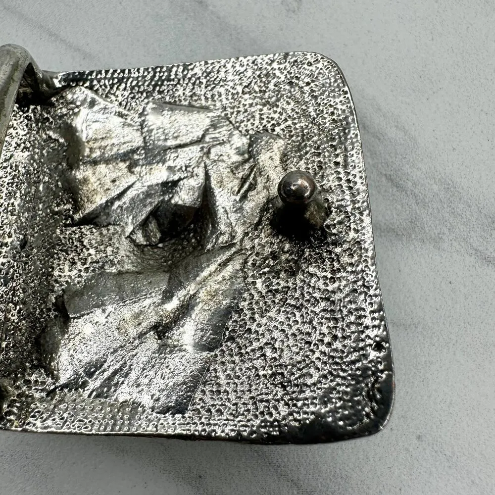 Faux Turquoise Studded Silver Tone Belt Buckle - Image 9