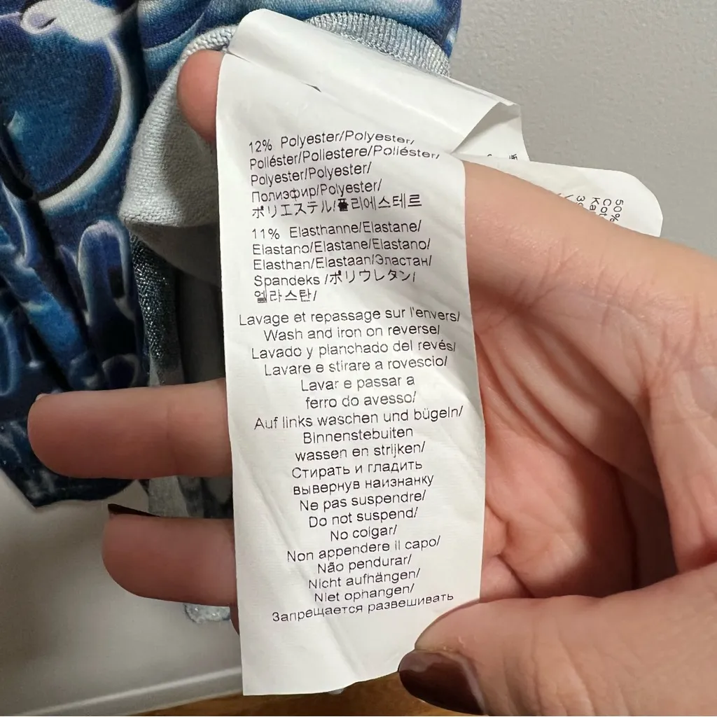 KENZO Blue Knit Graffiti Typography A Line Dress - Image 8