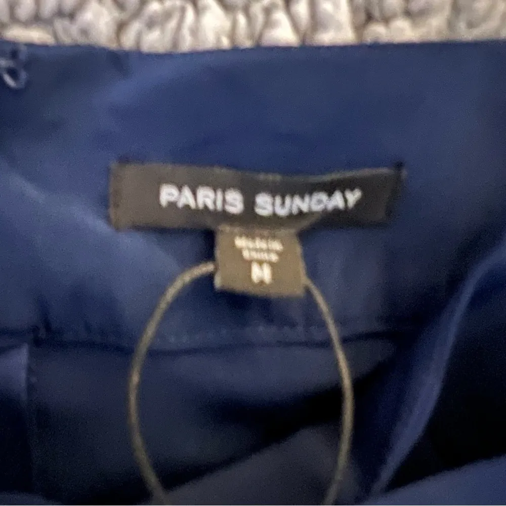 NWT Paris Sunday Blue Faux Tie Waist A Line Mini Skirt Size 8 - Image 15