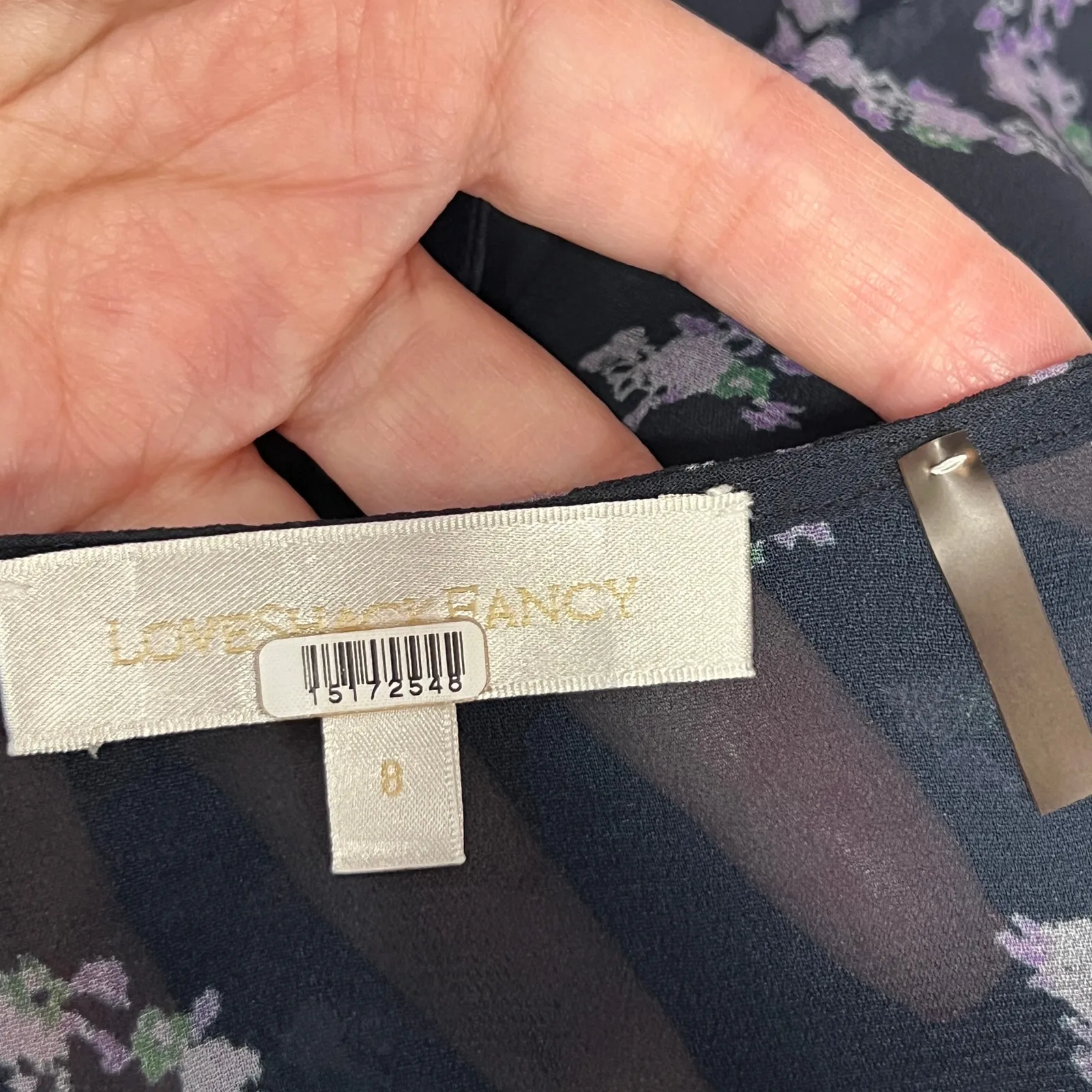 Love Shack Fancy Kover Bow Print Tiered Navy Blue Viscose Maxi Dress Size 8 - Image 5