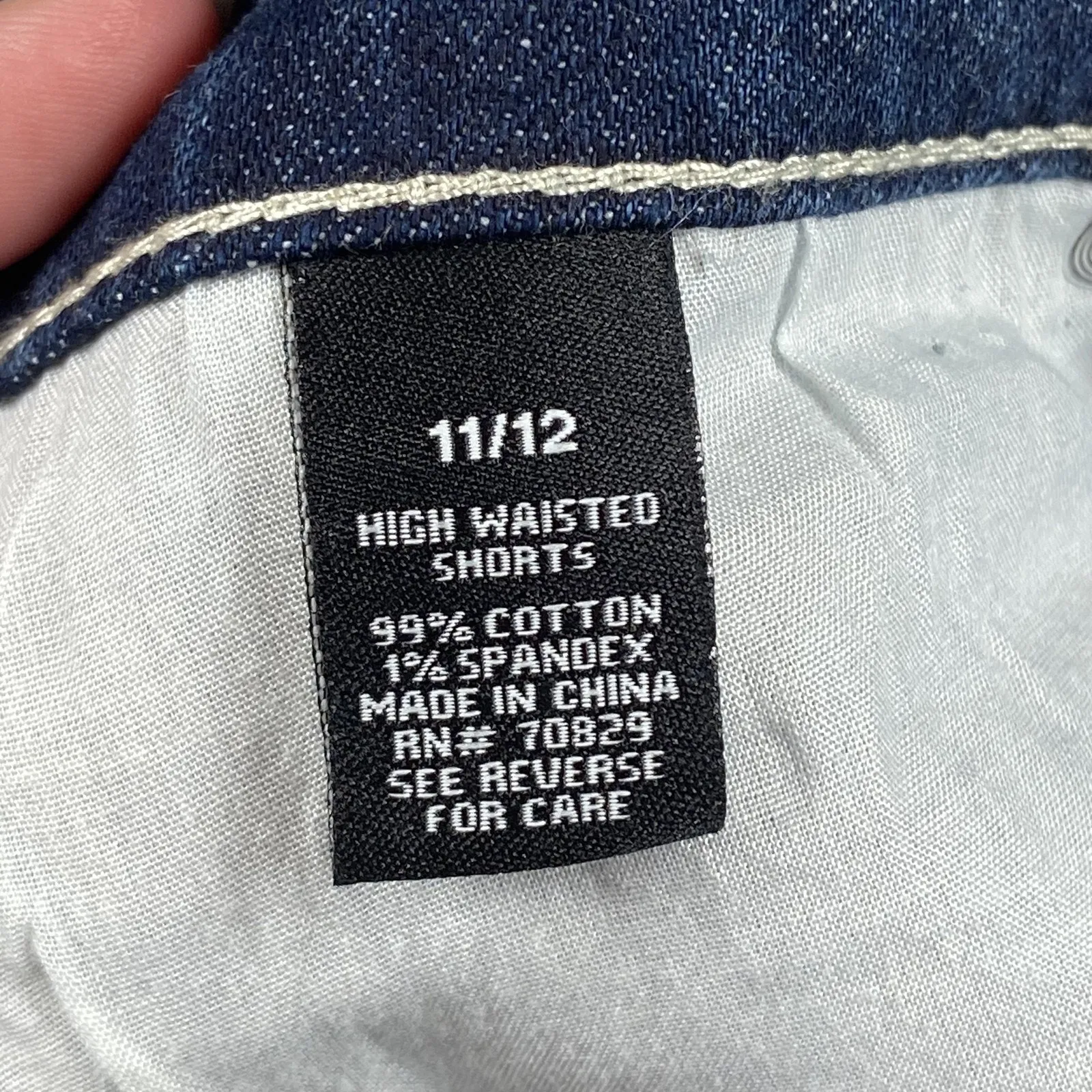 Rue21 Shorts Womens 11/12 Blue Distressed Denim High Waisted Embroidered Pockets - Image 5