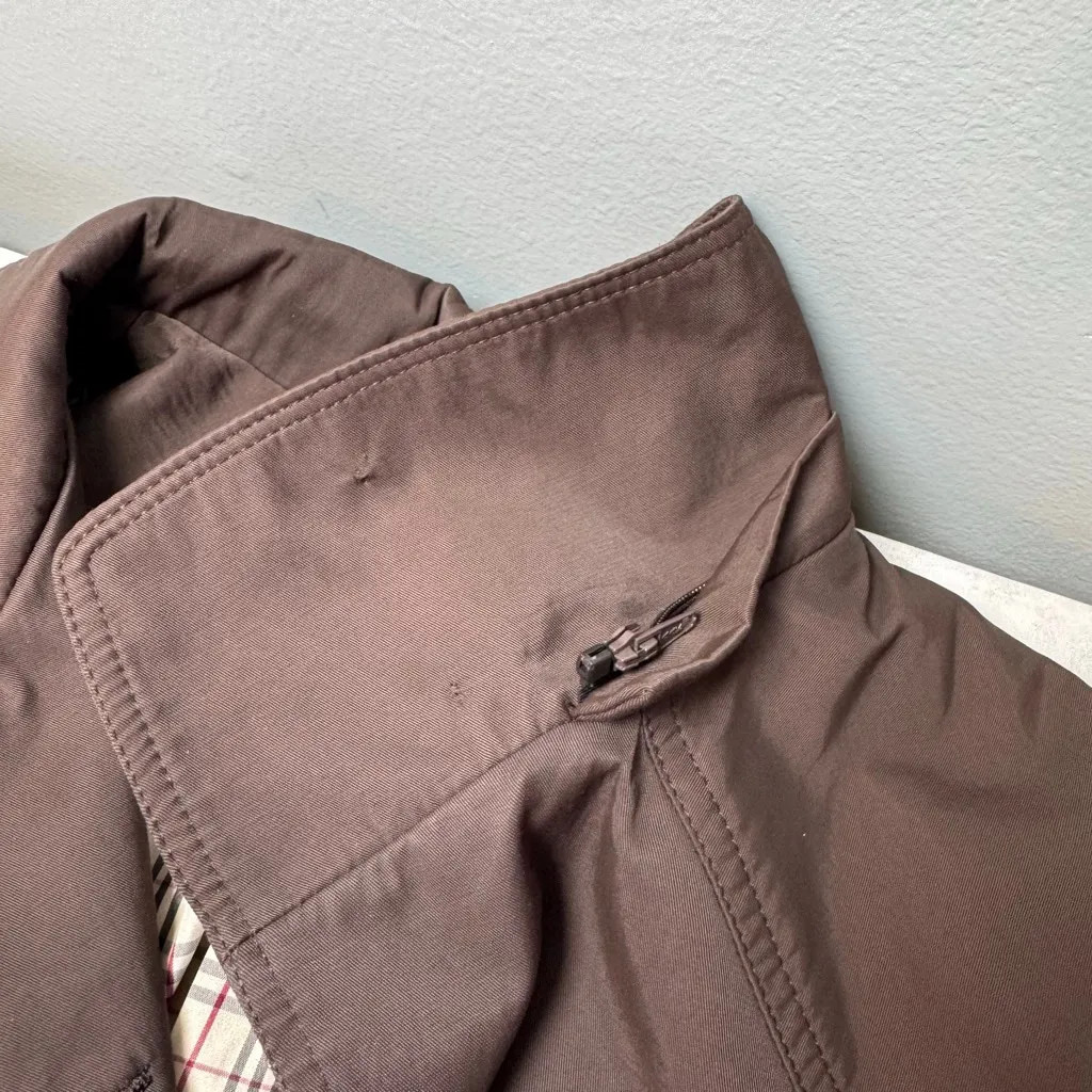 Max Mara Brown Trench Coat with Plaid Lining - Image 5