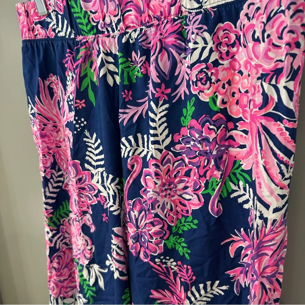 Lilly Pulitzer Bal Harbour Pala Oyster Bay Navy Ruffle Your Feathers Size Small - Image 5