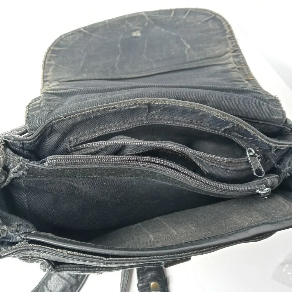 Vintage Wilsons Leather black leather shoulder bag/ crossbody bag - Image 6