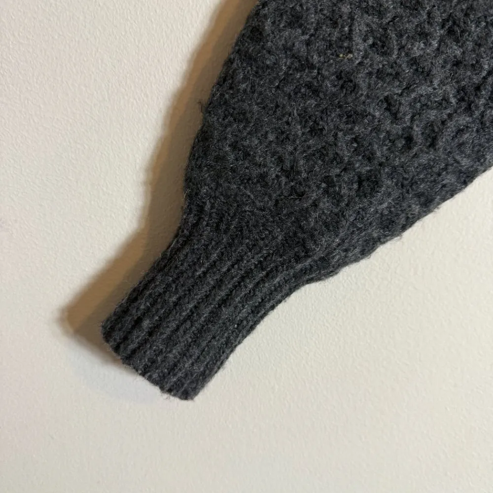 Anthropologie Bia Mock Neck Alpaca Chunky Knit Sweater Pullover Women's XS Gray - Image 8