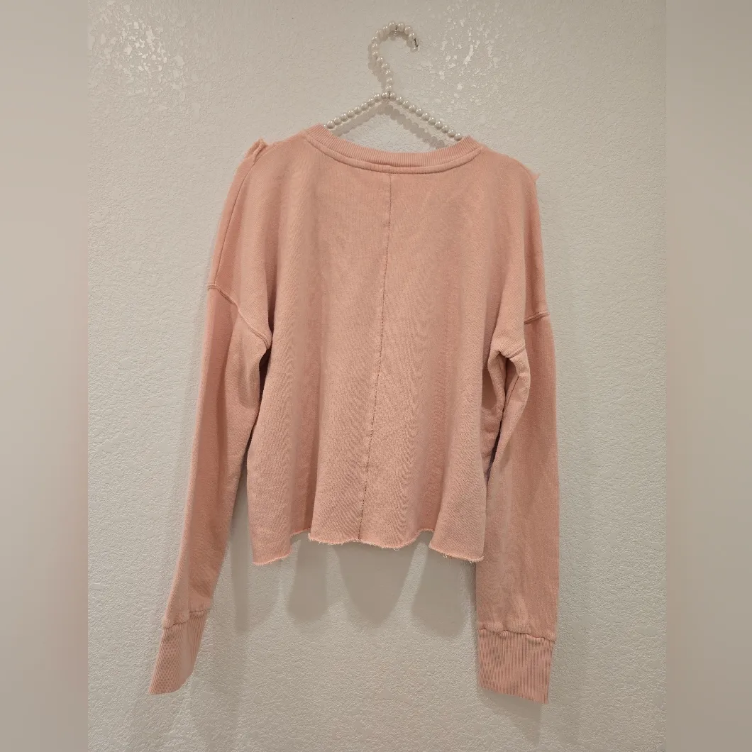 Free People Ooh La Ruffle Sweater Size S Pink - Image 3