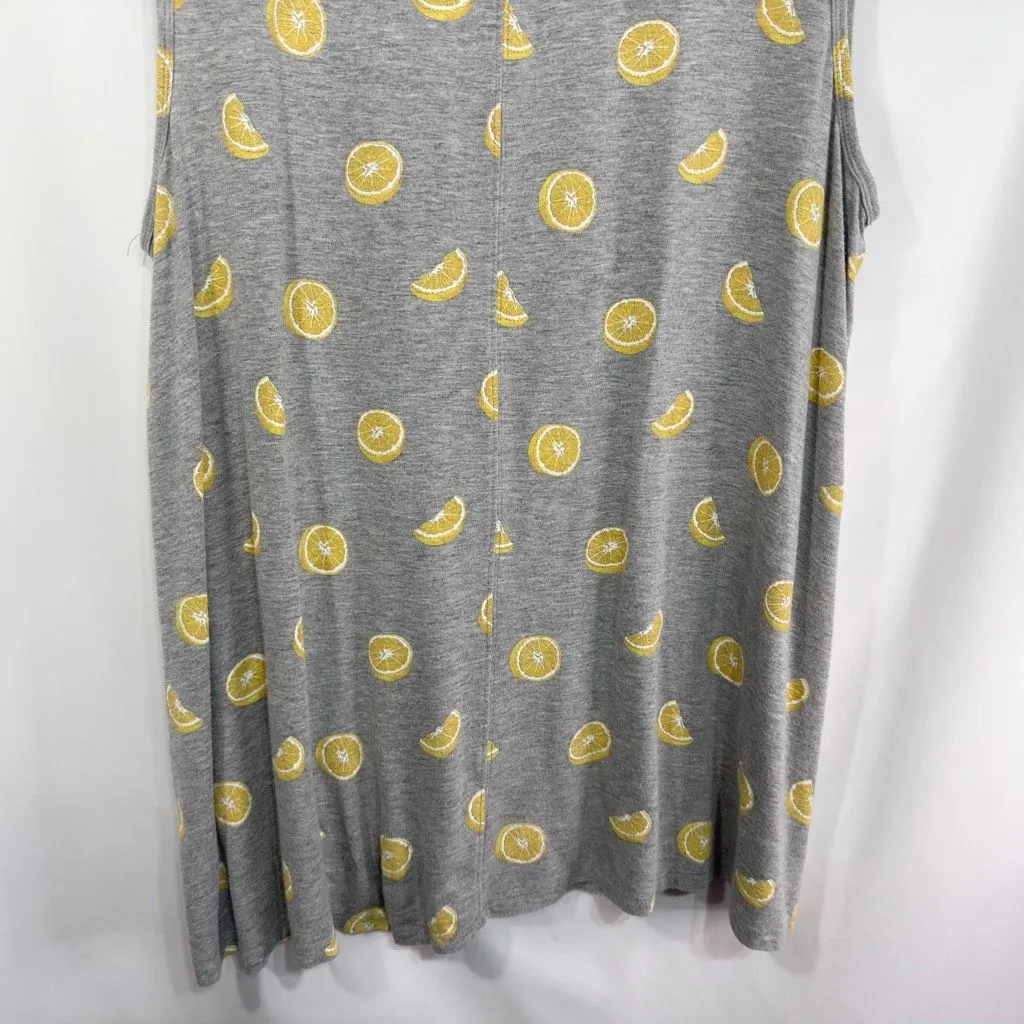 Cato Plus Size‎ 18 20 Tank Top Gray Lemon Print Knit Rayon Scoop Neck Cami 1570 - Image 6
