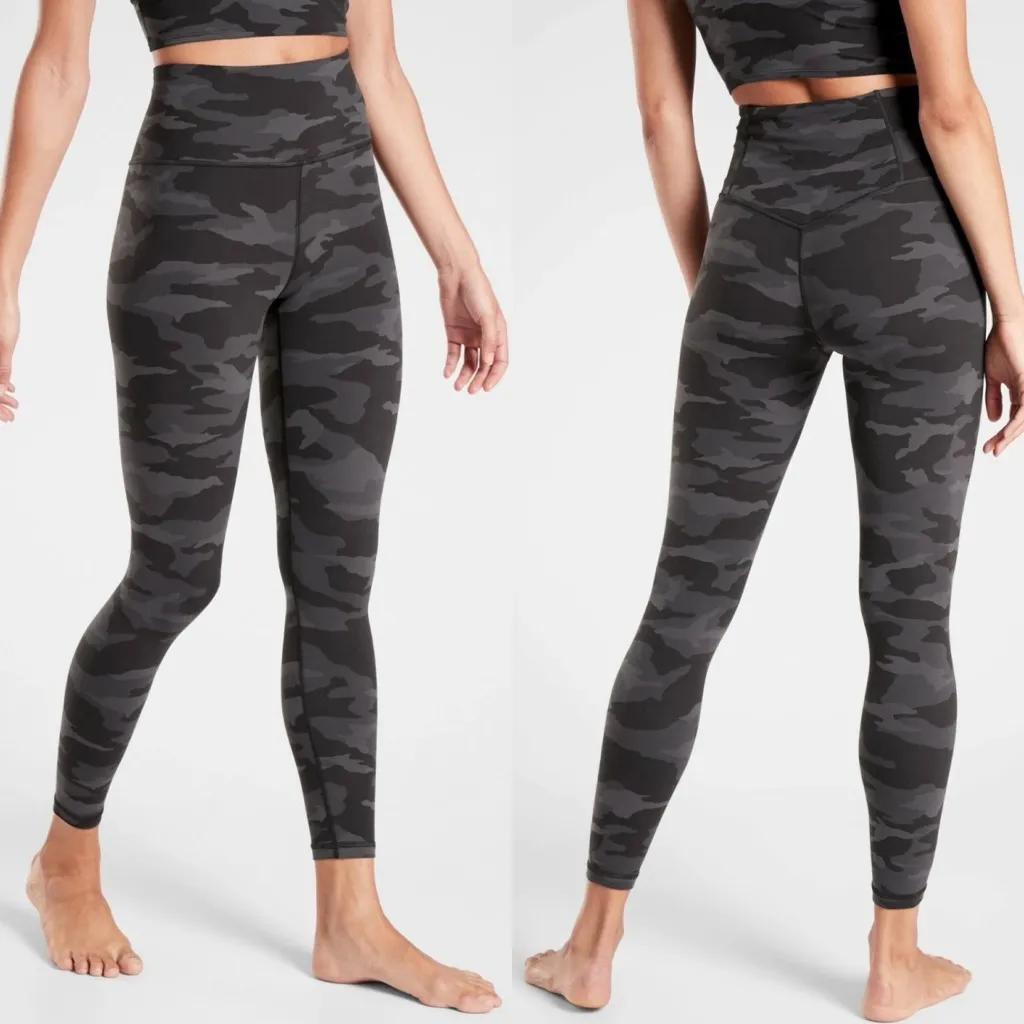 Athleta Camo Elation 7/8 Tight Athletic Leggings Camouflage Black Gray Size XL - Image 9