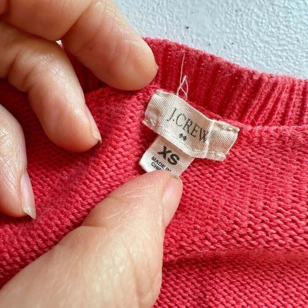 J. Crew Sweater Womens Size XS Zip Coral Pink Long Sleeve Knit Business Casual - Image 4