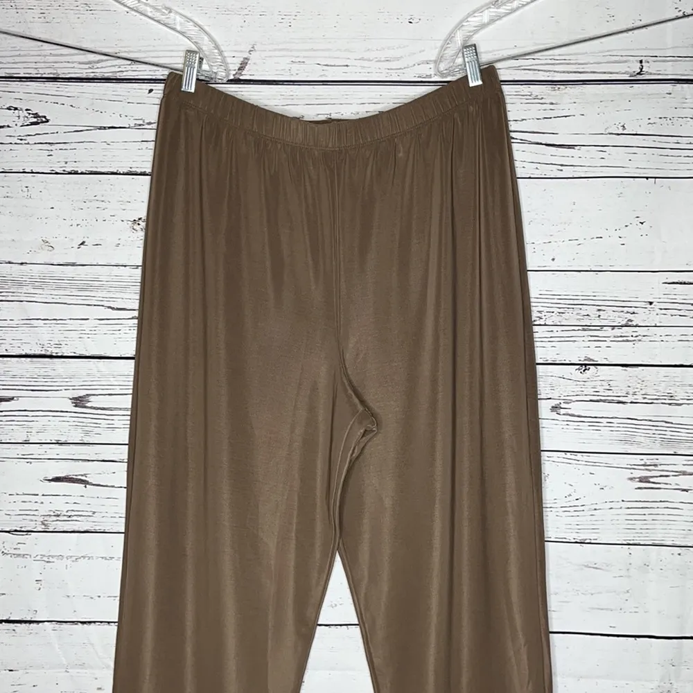 Susan Graver Style NWT Size XL Brown Lustra Knit Pull On Ankle Pants - Image 2