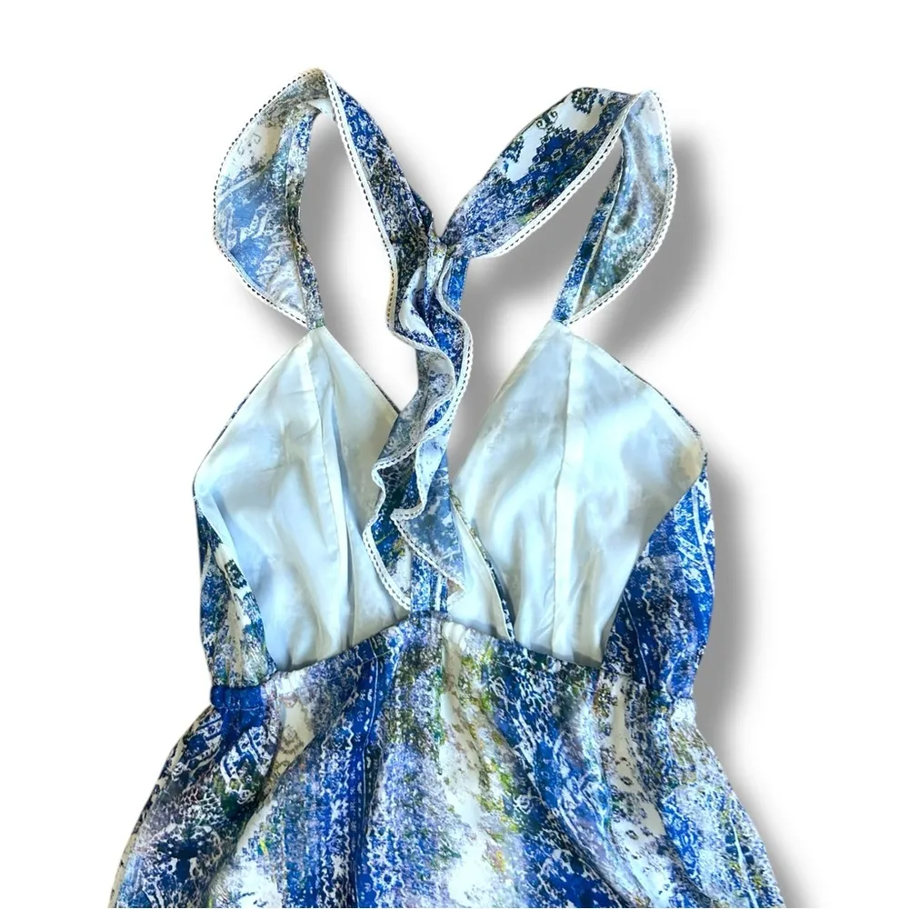 Revolve Tularosa Willa open back criss cross ruffle watercolor midi dress Size S - Image 7