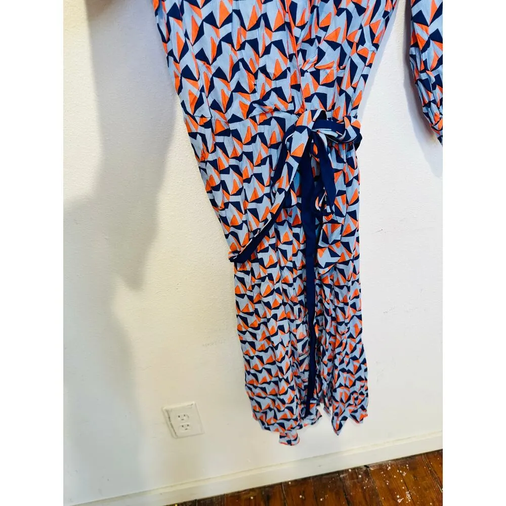 DOANE VON FURSTENBERG Women's Multicolored Geometric Print Ana Wrap Dress Size 8 - Image 8