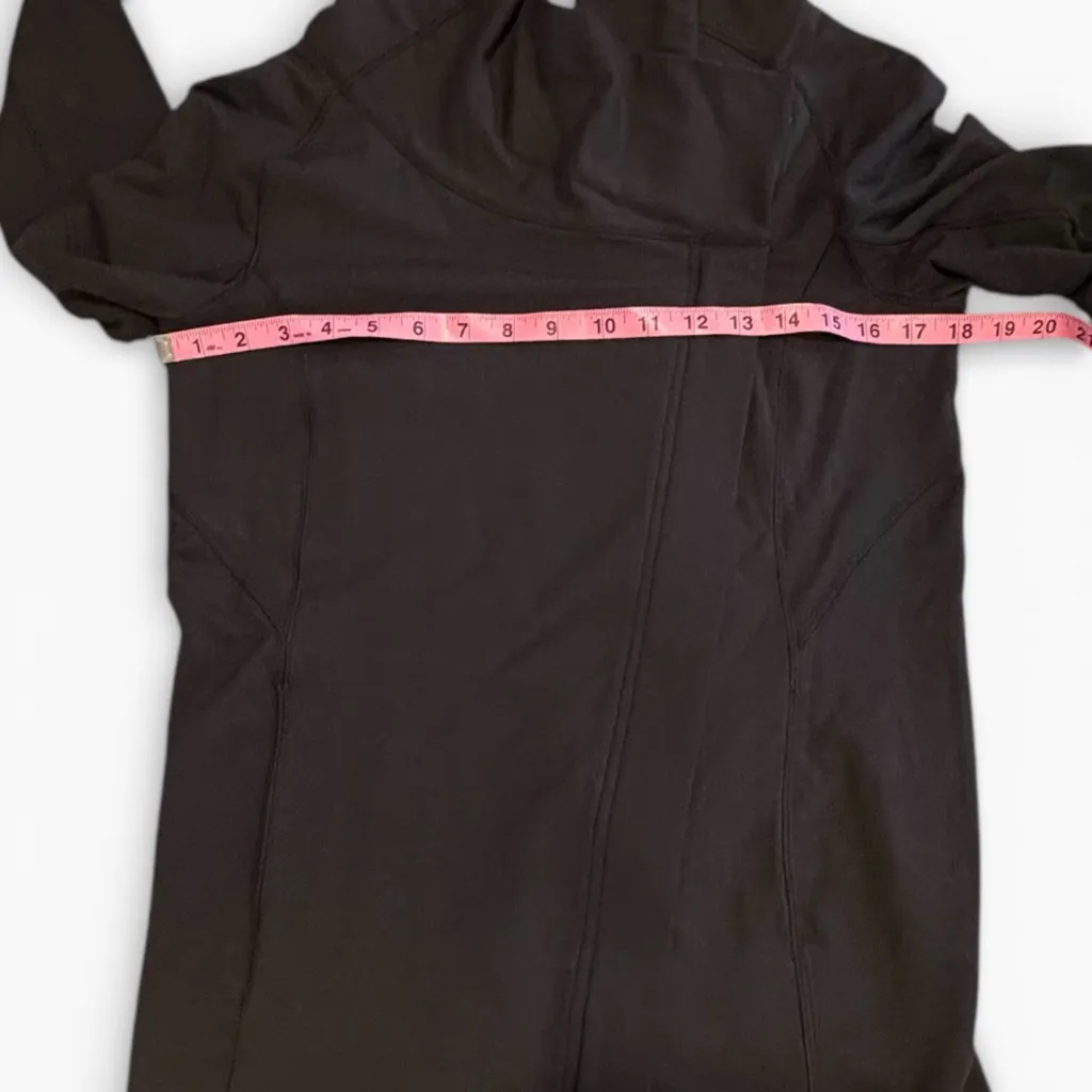 Lululemon  Black Hooded Wrap Jacket Fitted Zip Front Women’s - Image 3