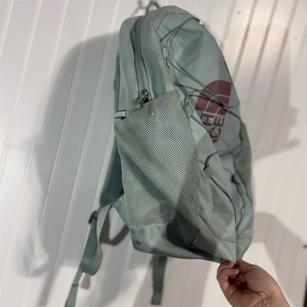 The North Face Jester Backpack Green Burgundy Logo Laptop School Hiking Bag - Image 4