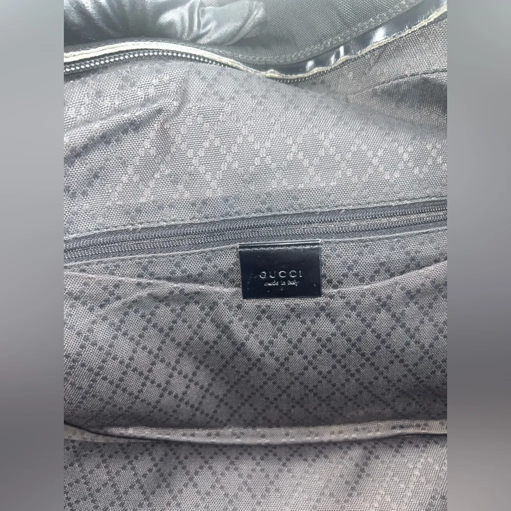 Gucci Vintage Black Nylon Tote Bag with Leather Trim - Image 6