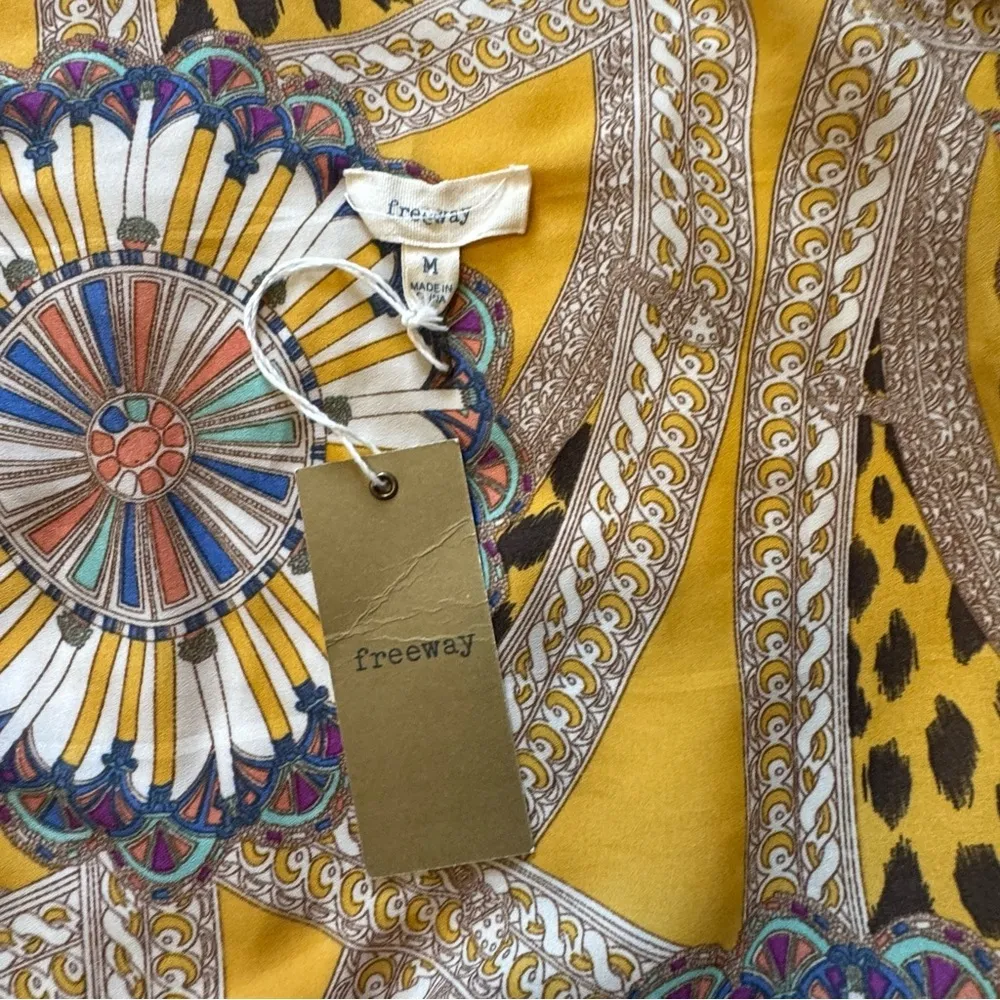 Freeway Cardigans Bohemian Mustard Patterned Size Medium - Image 6