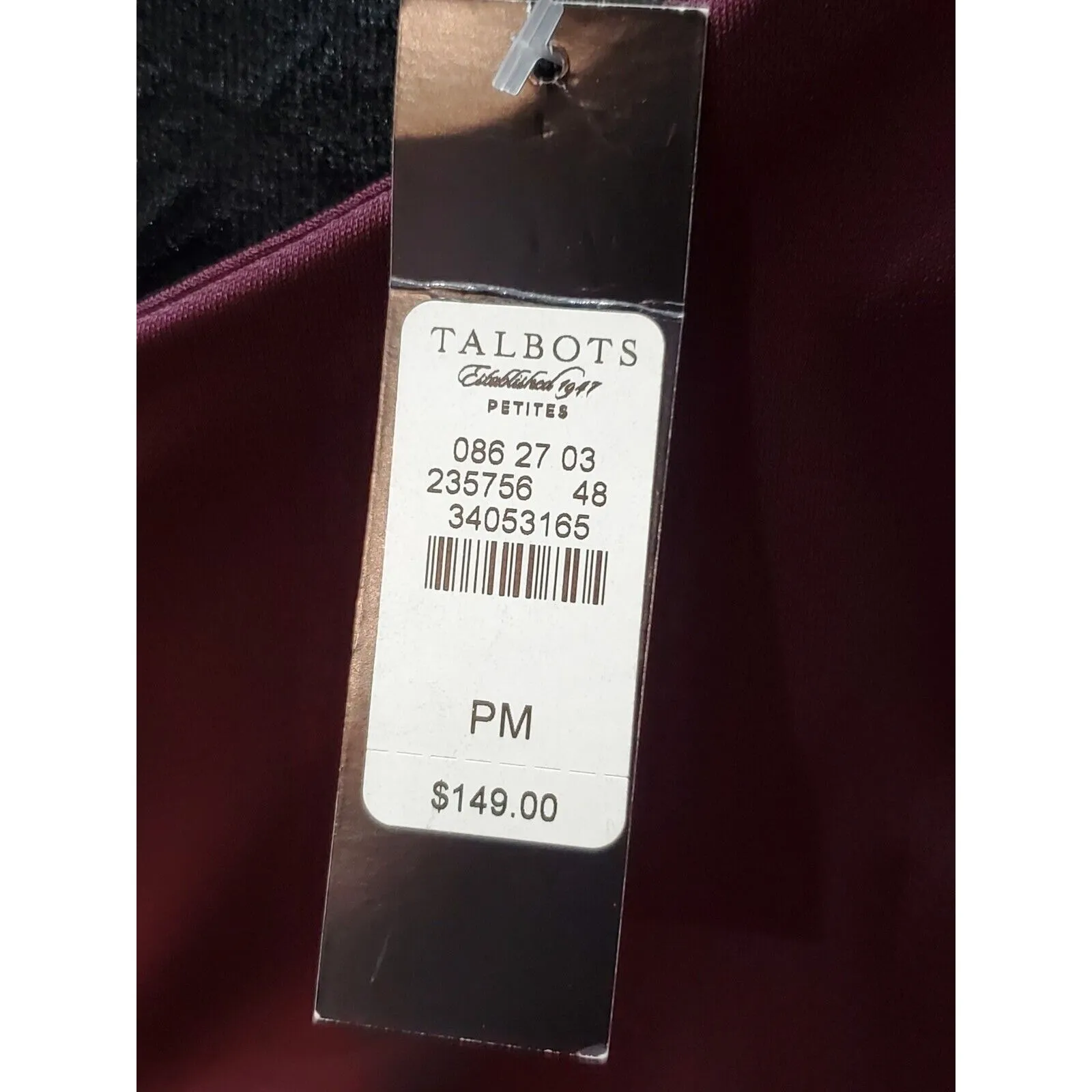 Talbots Women's Maroon Polyester One Shoulder Off Knee Length Dress Size Medium - Image 8