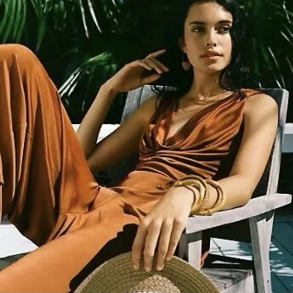 Anthropologie Maeve Enchantment Jumpsuit in Copper Size S - Image 3